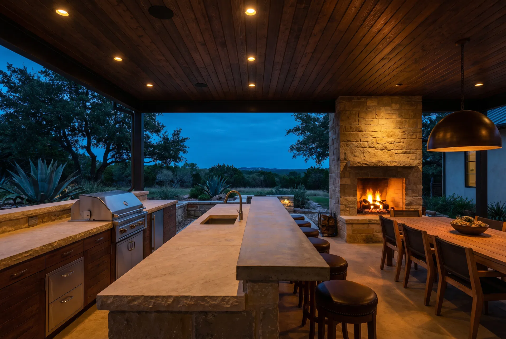 Luxury outdoor living space