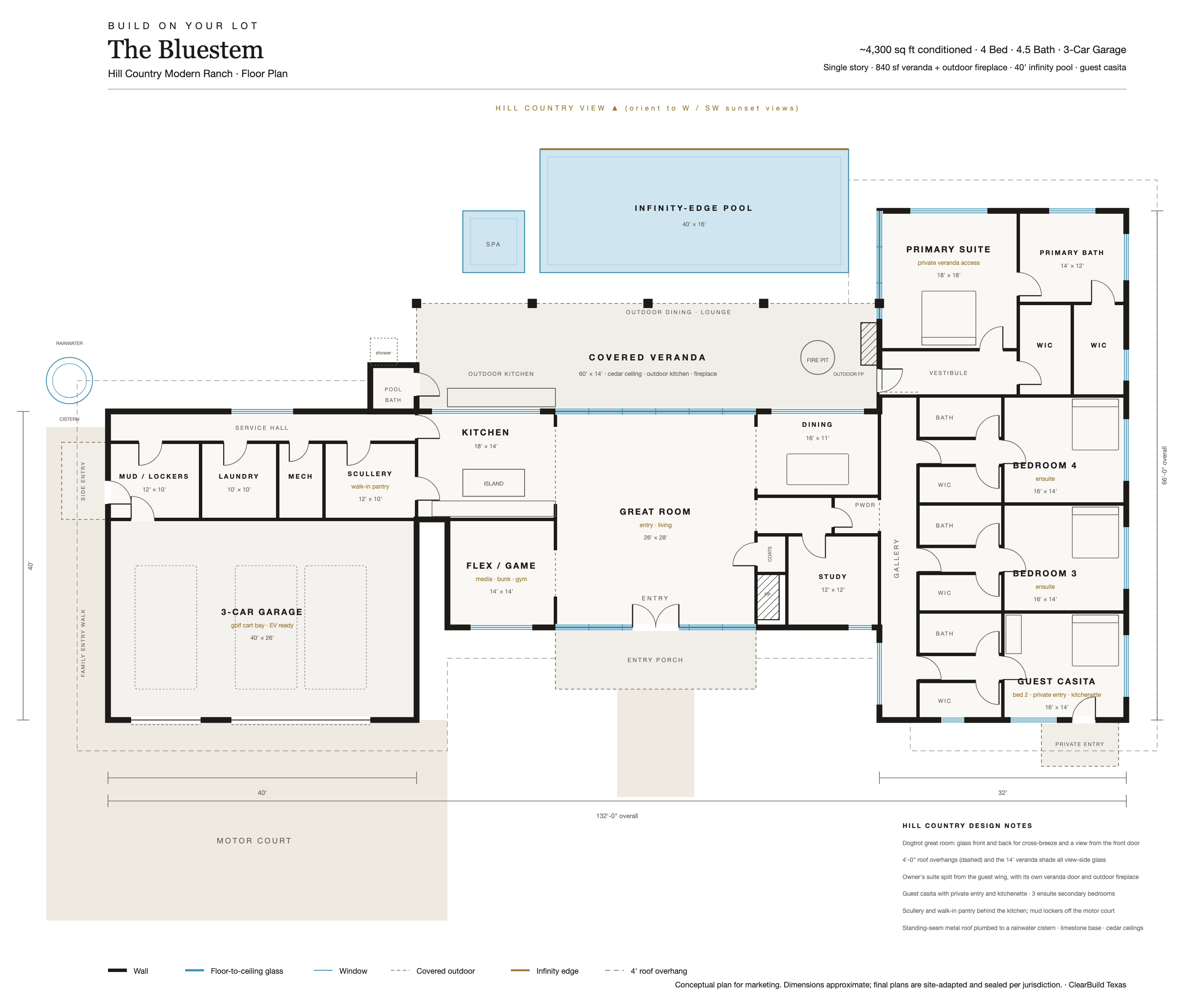 Concept plan for marketing. Dimensions approximate. Final plans require site adaptation and appropriate professional review.
